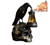 Lampe Corbeau Alimenté Par Énergie Solaire, Étanche, En Résine Vintage