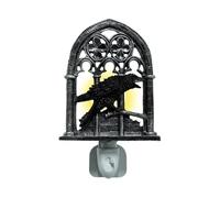 Lampe Corbeau | Applique Murale Effrayante en Corbeau Décor d'Halloween | Figurine Lumineuse en Résine, Bougeoir Décoratif pour Intérieur Entrée Bureau Chambre Salon Studio Jardin Extérieur