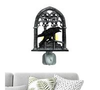 Lampe Corbeau Gothique, Décor Corbeau Halloween Lampe à Brancher, Veilleuse Décorative Artistique, Décoration Maison Fêtes pour Chambre Salon Chevet Terrasse