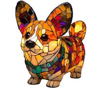 Lampe Corgi et Lampe Carlin,Veilleuse Art Série Chien en Résine, Veilleuse de Table Teintée Bouledogue Français,Table à Led Colorée Sur le Thème des Chiens,Cadeau Amusant Pour Amoureux Des Chiens (O)