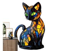 Lampe Corgi, Lampe Carlin, Veilleuse Art Animalier, Lumières De Table Chat Rétro En Résine Teintée, Éclairage LED En Vitrail, Décor Intérieure Uniques Sur Thème Des Animaux, Cadeaux Pour Amoureux