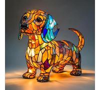 Lampe Corgi, Veilleuse De Table en Résine Teintée, Lampes Teckel, Veilleuse Artistique Série Chien, Décoration D'intérieur Vintage(Dachshund)
