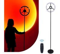 Lampe Coucher de Soleil Sunset Lamp Lampadaire LED Dimmable 2 en 1 Plafonnier Liseuse avec Télécommande, 14W RGB 5000lm