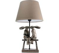 Kare Design Lampe à Poser Animal Bunny Love, Lapin, Marron, Abat-jour Lin, Lampe de Table, Lampe de Chevet, Deco Intérieur, Decoration Chambre, Salon, Bureau, 53x31x31 cm, Ampoule Non Incluse