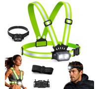 Lampe Course a Pied, Rechargeable Lampe Running Pectorale, 7 Modes | Lampe Running Pectorale, Étanche Lampe Pectorale Running, Lampe Frontale, 360° Gilet Reflechissant pour Vélo, Jogging