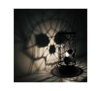 Lampe crâne noir métallisé - Décor gothique - Décor crâne - Lampe gothique - Décor chambre gothique - Lampe squelette