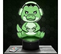 Lampe Crocodile Gamer deco chambre garçon Lampe 3D Crocodile Gamer objet Gaming Gamer Jeux video idée cadeau décoration lumière tamisée veilleuse deco bureau. Idée Cadeau Noel adolescent original