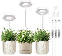 Lampe Croissance Plantes Interieur Spectre Complet Led Lampe Croissance Plantes Minuterie Auto On/Off 4/8/12h 4 Luminosites Reglables Hauteur Reglable Ideal Pour Petites Plantes 3 Unites