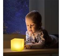 Lampe cube lumière d'ambiance LED, veilleuse à 16 couleur changeante, tabouret cube lumineux avec télécommande luminosité variable éclairage décoratif étanche jardin(Rechargeable,15*15*15cm)