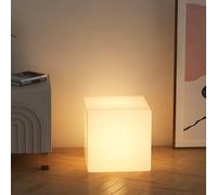 Lampe cube lumière d'ambiance LED, veilleuse à 16 couleur changeante, tabouret cube lumineux avec télécommande luminosité variable éclairage décoratif étanche jardin(Connect power,25*25*25cm)