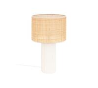 Atmosphera - Lampe cylindre en céramique - H. 47 cm - Blanc