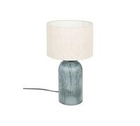 - Lampe cylindre en verre - H. 42,5 cm - Bleu