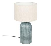 Atmosphera - Lampe cylindre en verre - H. 42,5 cm - Bleu