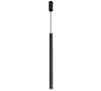 Lampe cylindrique moderne minimaliste - Lampe suspendue noire 5 W, refroidisseur de plafond LED, plafonnier pour chambre à coucher, design long tube en aluminium, 4 x 40 cm, lumière neutre