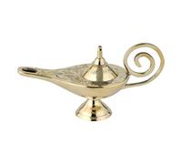 Lampe d’Aladdin Jini décorative en laiton doré, ornée à la main, 19 cm | Jini reprend la silhouette d’une lampe d’Aladdin en laiton doré. Des ornements faits main habillent cet objet décoratif.