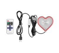 Lampe d’Ambiance Auto - Néon en Forme de Cœur, Accessoire de Décoration Intérieure | Éclairage d’ambiance avec lumière tamisée pour voiture, coffre, soirée, chambre ou rendez-vous romantiques