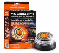 Lampe d’avertissement V16 2026 homologuée IDIADA n° PC21020060 - Triangle de signalisation - Triangle de panne - Homologation UE - Pour voiture et moto