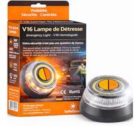 Lampe d’avertissement V16 2026 homologuée IDIADA n° PC21020060 - Triangle de signalisation - Triangle de panne - Homologation UE - Pour voiture et moto