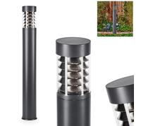 Lampe d'allée extérieure Dakar, lampe d'allée en métal/plastique anthracite/clair, hauteur 80 cm, éclairage de jardin IP44, 1 x E27, ampoule(s) non incluse(s)