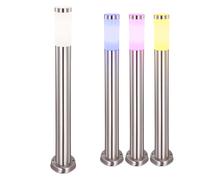Lampe d'allée Lampe d'extérieur à intensité variable avec télécommande LED Lampe de jardin Lampe d'extérieur en acier inoxydable, changement de couleur RGB, 8,5W 806lm blanc chaud, DxH 7,6x80 cm