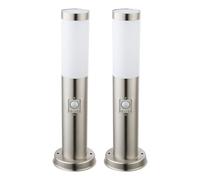 Ensemble de 2 lampes sur pied d'extérieur à capteur de changement de couleur dans l'ensemble comprenant des ampoules LED RVB de 4 watts