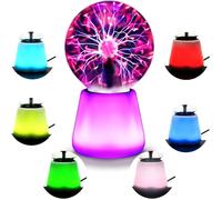 Lampe d'ambiance à boule plasma - Alimentation USB, tactile, LED 7 couleurs, veilleuse design pour la décoration et l'ambiance de,s