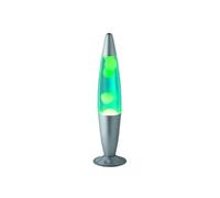 Lampe d'ambiance argent, vert et turquoise, forme fusée - - Lava