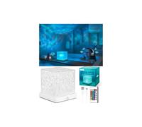 Lampe d'Ambiance Douche Rechargeable, Cube Projecteur de Rêve à Ondulation | 16 Couleurs, Sans Fil, Étanche, Télécommande et Contrôle Tactile, Lampe Aurore Boréale pour Salle de Bain, Baignoire, Chambre