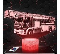 Lampe d'ambiance LED moderne Camion de Pompier Français Soldat du feu, idée cadeau deco Pompier Lampe deco bureau salon homme Idée cadeau noel fan de Camion de Pompier Soldat du feu TOP