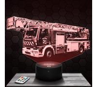 Lampe d'ambiance LED moderne Camion de Pompier Français Soldat du feu, idée cadeau deco Pompier Lampe deco bureau salon homme Idée cadeau noel fan de Camion de Pompier Soldat du feu TOP