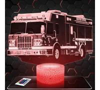 Lampe d'ambiance LED moderne Camion Pompier Américain Soldat du feu, idée cadeau Pompier Lampe deco bureau salon homme Idée cadeau noel fan de Camion Pompier Américain Soldat du feu TOP