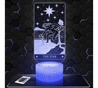 Lampe d'ambiance LED moderne L'Etoile Arcane Tarot, idée cadeau deco Carte Voyance Cartomancie Oracle. Lampe deco bureau salon L'Etoile Arcane Tarot, lumière tamisée. Idée cadeau noel original
