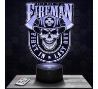 Lampe d'ambiance LED moderne Logo Pompier Americain Pompier Soldat du feu, idée cadeau deco Lampe deco bureau salon homme Idée cadeau noel fan de Logo Americain Pompier Soldat du feu TOP