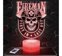 Lampe d'ambiance LED moderne Logo Pompier Americain Pompier Soldat du feu, idée cadeau deco Lampe deco bureau salon homme Idée cadeau noel fan de Logo Americain Pompier Soldat du feu TOP