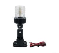 Lampe d'ancrage verticale réglable pour bateau - Lampe de navigation marine LED avec fonction balançoire, construction étanche en acier inoxydable et plastique, 18 cm, lumière de poupe noire pour