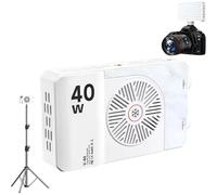 Lampe d'appareil photo rechargeable 40 W, lumière de remplissage ultra lumineuse 8 000 lm, réglable de la lumière chaude à la lumière du jour (2 500 K-9 000 K), format de poche pour le portrait, la be