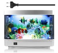 Lampe d'aquarium LED, veilleuse décorative, petit aquarium artificiel, lampe de paysage avec prise européenne, faux aquarium pour salon, bureau, chambre à coucher