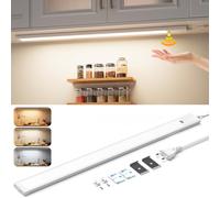 Lampe d'Armoire Cuisine LED, 55cm Lampe de Placard avec capteur sans contact,3 température lumière cuisine,barre lumineuse ultra fine et claire pour armoire,étagère,établi,900lm