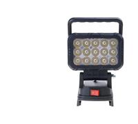 Lampe d'atelier portable avec 15 LED - Projecteur pliable - Double sortie USB - Convient pour les appareils à batterie 18 V - Outil d'éclairage d'urgence pour l'extérieur
