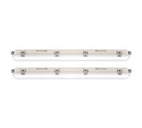 Lampe de baignoire LED, lampe de garage, lampe de hall, lampe de pièce humide, plafonnier, plastique blanc, résistant aux jets, 36W 4320lm 4000K blanc neutre, L 120 cm, lot de 2