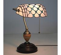 Lampe de banquier de Style Tiffany en Verre teinté, Table de Chevet Pastorale, Lampe de Piano Vintage avec Base en Alliage de Zinc pour Chambre à Coucher, Bar, décoration de la Maison, F