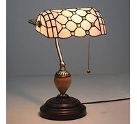 Lampe de banquier de Style Tiffany en Verre teinté, Table de Chevet Pastorale, Lampe de Piano Vintage avec Base en Alliage de Zinc pour Chambre à Coucher, Bar, décoration de la Maison, F