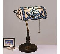 Lampe de banquier, Lampe, Lampe de Bureau, Lampe Vintage, Lampe de Table, Lampes de Chevet, Lampes de Lecture pour Table de Chevet, Bureau d'étude, Base en Alliage, W11 H15, Bleu Baroque z