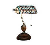Lampe de banquier, Lampe, Lampe de Bureau, Lampe Vintage, Lampe de Table, Lampes de Chevet, Lampes de Lecture pour Table de Chevet, Bureau d'étude, Base en Alliage, W11 H15, Bleu méditerranéen q