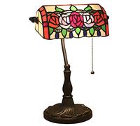 Lampe de banquier, Lampe, Lampe de Bureau, Lampe Vintage, Lampe de Table, Lampes de Chevet, Lampes de Lecture pour Table de Chevet, Bureau d'étude, Base en Alliage, W11 H15, Rose a