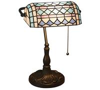 Lampe de banquier, Lampe, Lampe de Bureau, Lampe Vintage, Lampe de Table, Lampes de Chevet, Lampes de Lecture pour Table de Chevet, Bureau d'étude, Base en Alliage, W11 H15, Bleu méditerranéen s