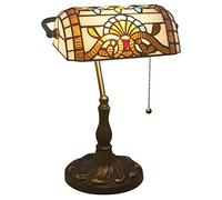 Lampe de banquier, Lampe, Lampe de Bureau, Lampe Vintage, Lampe de Table, Lampes de Chevet, Lampes de Lecture pour Table de Chevet, Bureau d'étude, Base en Alliage, W11 H15, Vert Baroque a
