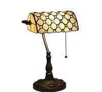 Lampe de banquier, Lampe, Lampe de Bureau, Lampe Vintage, Lampe de Table, Lampes de Chevet, Lampes de Lecture pour Table de Chevet, Bureau d'étude, Base en Alliage, W11 H15, Perles de Cristal