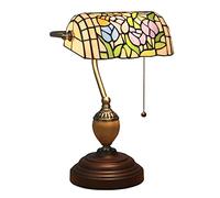 Lampe de banquier, Lampe, Lampe de Bureau, Lampe Vintage, Lampe de Table, Lampes de Chevet, Lampes de Lecture pour Table de Chevet, Bureau d'étude, Base en Alliage, W11 H15, Tulipe e