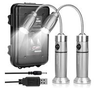 Lampe de barbecue ultra lumineuse rechargeable avec LED super lumineuses, flexible col de cygne et base magnétique, entièrement réglable, fonctionnement à piles